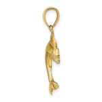 10K 2-D Polished Dolphin Jumping Charm - Image 2