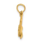 10K Textured Dolphin Jumping Charm - Image 2