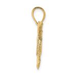 10K 2-D Textured Whale Charm - Image 2