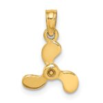 10K 3-D Polished Mini Three Blade Propeller Charm