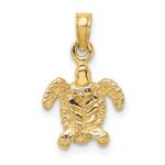 10K 3-D Mini Sea Turtle Charm - Image 4