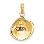 10K Textured 2-D Clam Shell Charm - Image 3