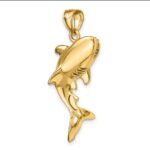 10K 3-D Polished Shark Charm - Image 5