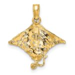 10K 2-D Spotted Eagle Ray w/ Holes Charm - Image 4