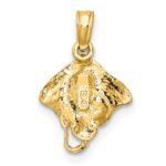 10K 2-D Stingray Charm - Image 4