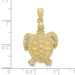 10K 2-D Sea Turtle W/ Spiny Shell Charm - Image 3