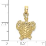 10K Textured Sea Turtle Charm - Image 3