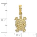 10K 2-D Land Turtle Charm - Image 3
