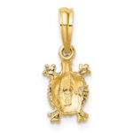 10K 2-D Land Turtle Charm - Image 4