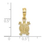 10K 2-D Land Turtle Charm - Image 3