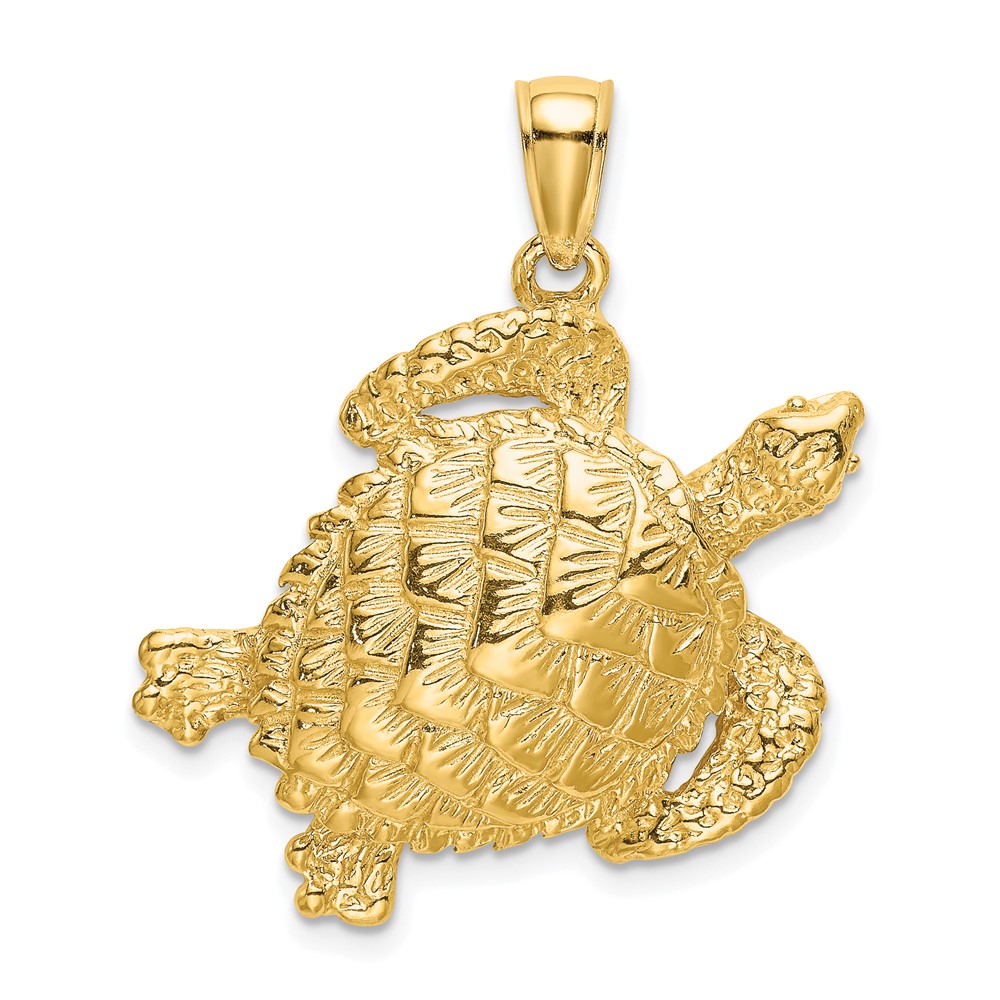 10K7652.jpg 10K Textured Sea Turtle Charm - Image 1