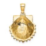 10K 2-D Beaded Scallop Shell Charm - Image 4