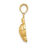 10K 2-D Textured Sea Turtle Charm - Image 2