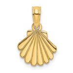 10K Polished and Engraved Shell Charm