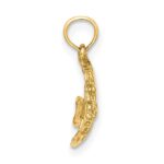 10K Polished Engraved FISH Charm - Image 2