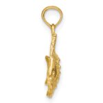 10K Polished Engraved Fish Charm - Image 2