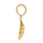 10K Polished Textured Fish Charm - Image 2