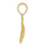 10K Polished  Engraved Fish Charm - Image 2