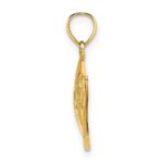 10K 2-D Polished Textured Fish Charm - Image 2