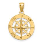 10K Nautical Compass Charm