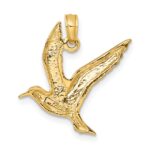 10K Polished and 2-D Seagull Flying Charm - Image 4