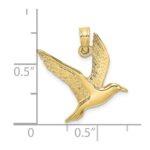 10K Polished and 2-D Seagull Flying Charm - Image 3