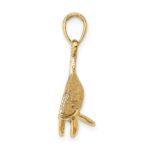 10K 2-D Textured Orca Whale Charm - Image 2