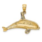 10K 2-D Textured Orca Whale Charm - Image 4