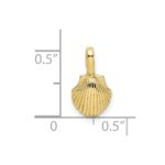 10K Mini Scallop Shell Charm - Image 3