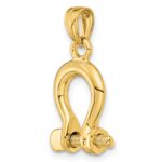 10K 3-D Medium Shackle Link Screw Charm - Image 5