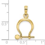 10K 3-D Small Shackle Link Screw Charm - Image 3