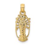 10K Florida Lobster with Out Claws Charm
