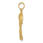 10K 2-D Textured Single Palm Tree Charm - Image 2