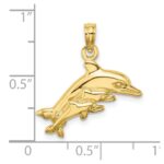 10K Dolphin w/ 2 Baby Dolphins Charm - Image 3