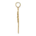 10K Cross w/ Flower Charm - Image 2