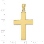10K Polished Large Block Cross w/ Open Back Charm - Image 3