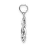 10K White Gold 3-D Polished Star Of David Charm - Image 2