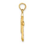 10K Polished Beveled Tips Cross Charm - Image 2