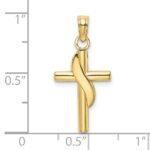 10K Polished W/ Banner Cross Charm - Image 3