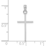 10K White Gold 3-D and Polished Stick Cross Charm - Image 2