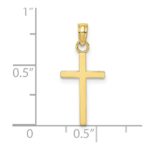 10K Polished Small Cross Charm - Image 3
