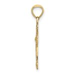 10K Cross W/ Scroll Tips and Button Center Charm - Image 2