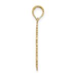 10K Textured w/ Lace Trim Cross Charm - Image 2