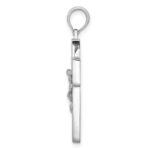 10K White Gold Textured Crucifix w/ Frame Charm - Image 2
