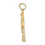 10K Cut-Out Cross w/ Triangle Ends Charm - Image 2