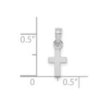 10K White Gold Polished Mini Cross Charm - Image 3