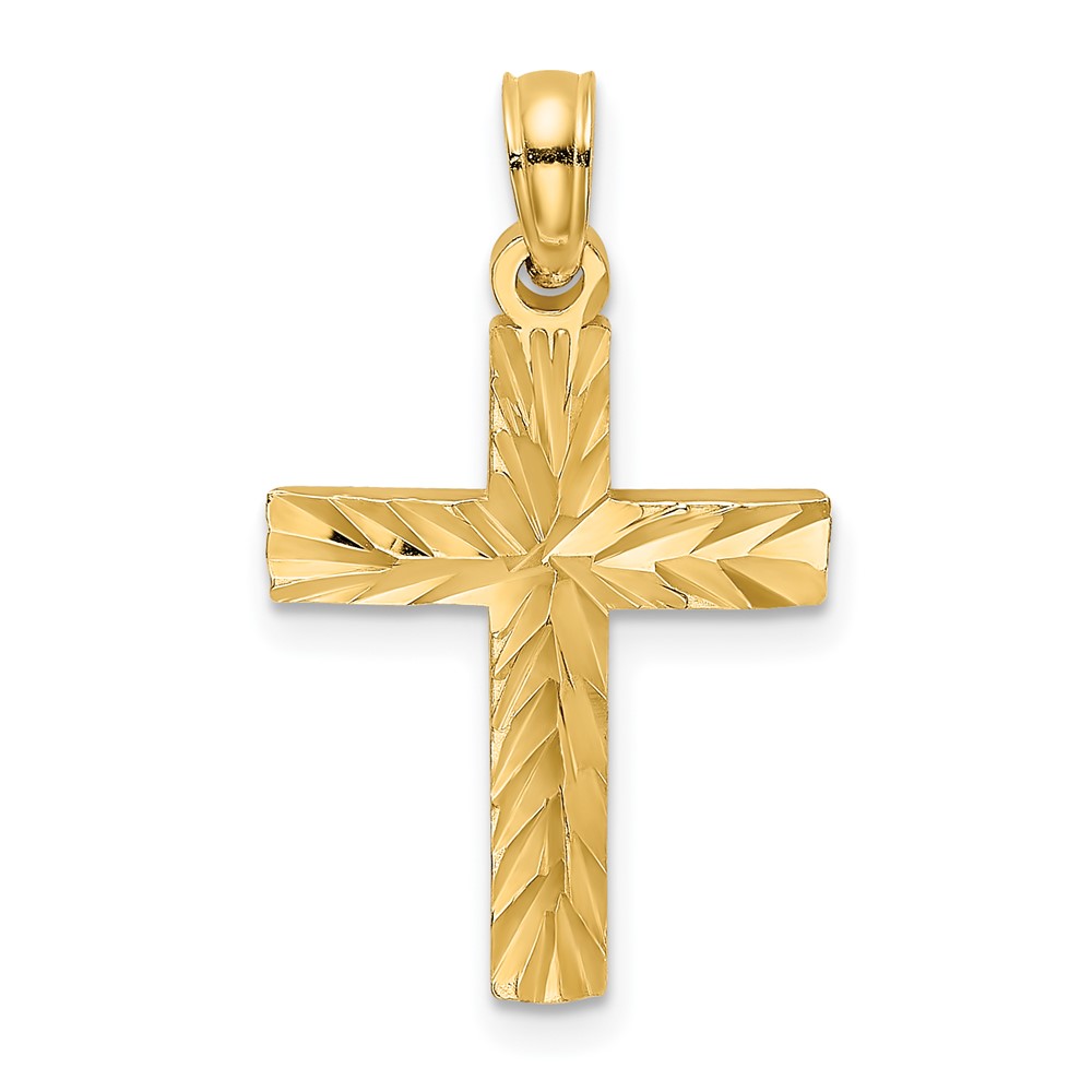 10K8497.jpg 10K D/C Block Cross Charm - Image 1