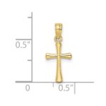 10K Polished Beveled Cross w/ Round tips Charm - Image 3