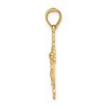 10K W/ Textured Scalloped Edge Crucifix Charm - Image 2