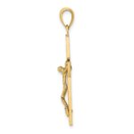10K Textured Swirl Design Crucifix Charm - Image 2
